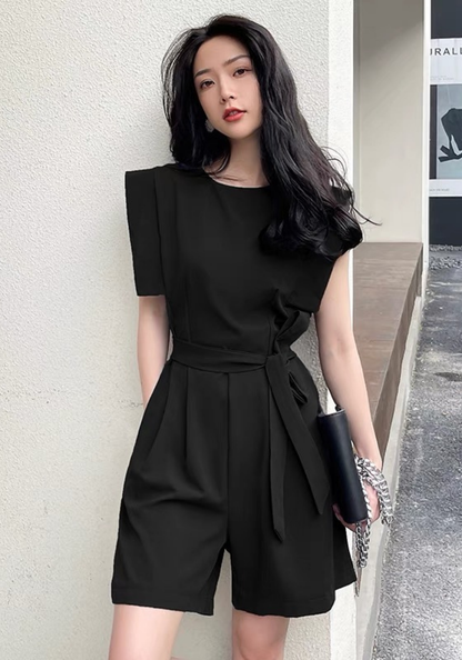 [Drapped suit jumpsuit]