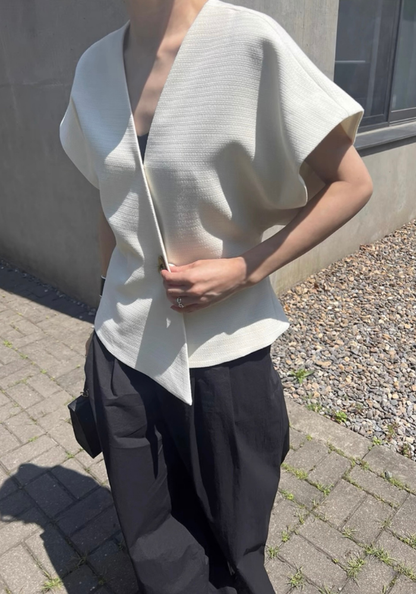 [One button asymmetrical vest suit vest]