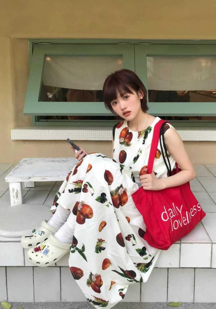 [Fruit print dress]