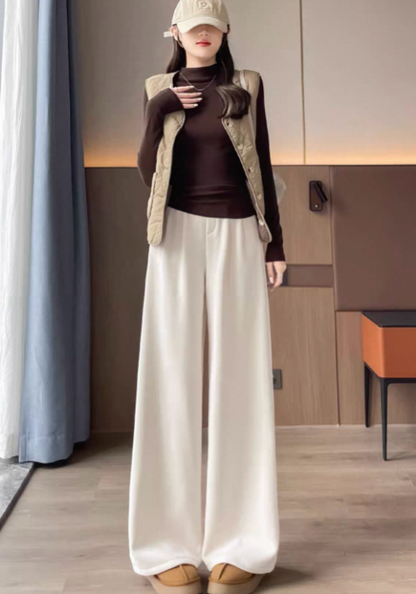 Corduroy straight-leg pants