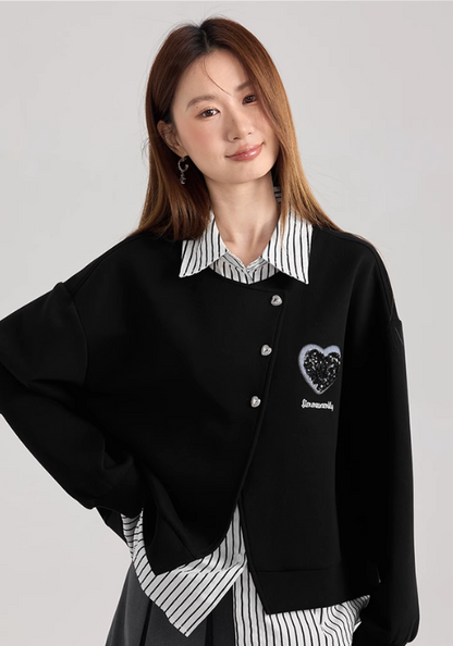 Bright diamond love patchwork sweatshirt