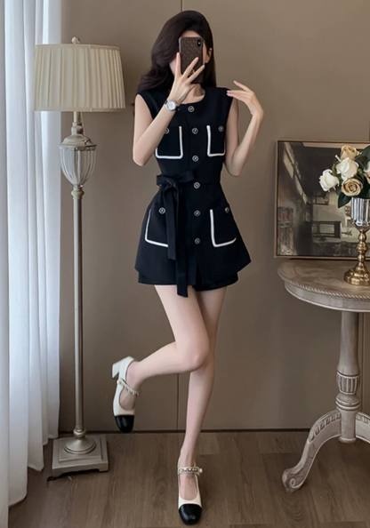 Black vest suit