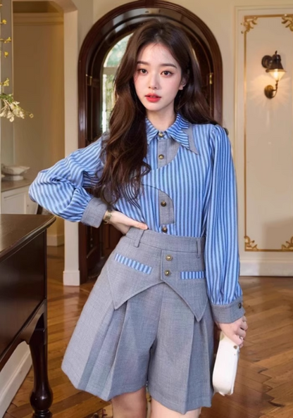 striped patchwork suit