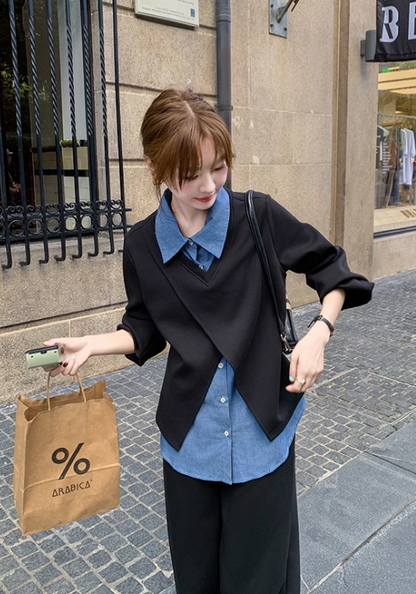 fake two piece shirt suit