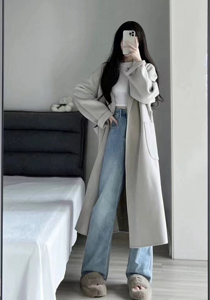 Korean high-end gray coat
