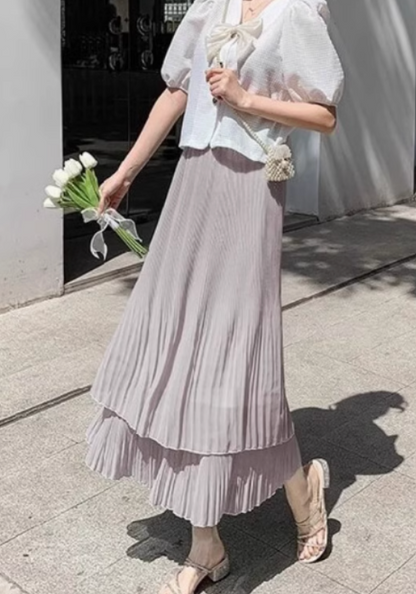 Tencel pleated skirt