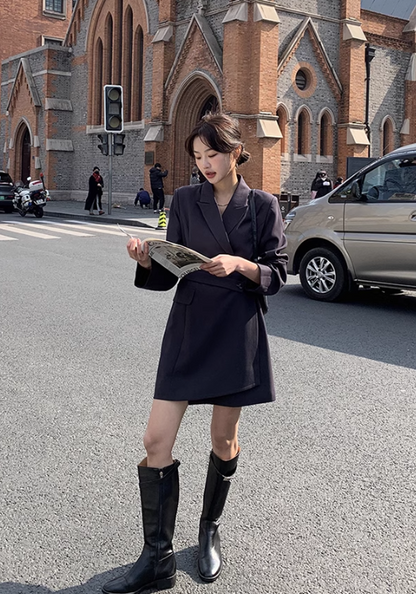 High-end black suit skirt
