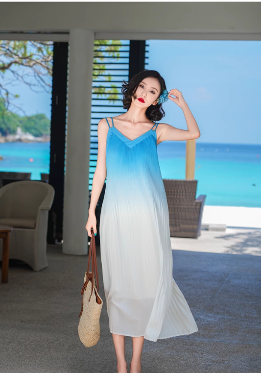 Resort style long wave skirt