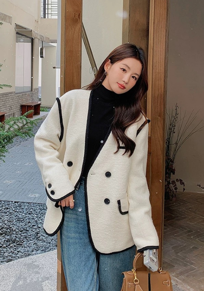 Xiaoxiangfeng black edge wool jacket