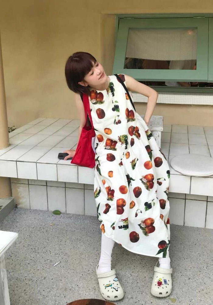 [Fruit print dress]