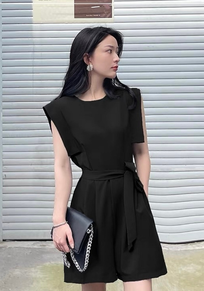 [Drapped suit jumpsuit]