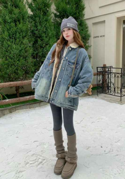 牛仔羊羔毛外套