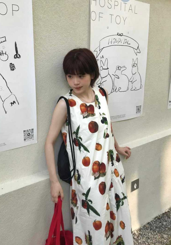 [Fruit print dress]