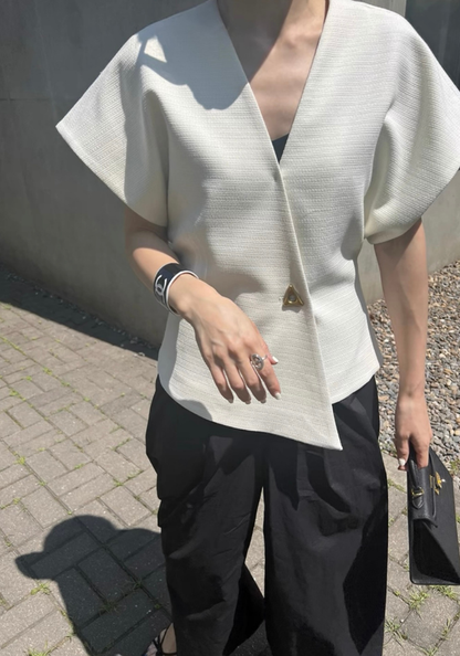 [One button asymmetrical vest suit vest]