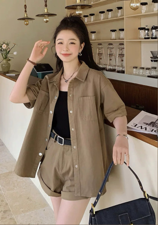 卡其工裝套裝