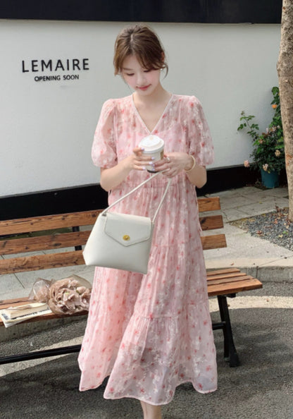 粉色花裙