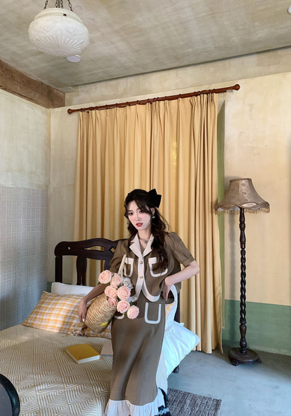 [Coffee-colored temperament small fragrance set]
