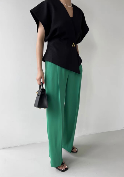 [One button asymmetrical vest suit vest]