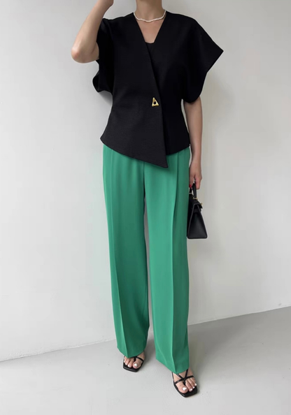 [One button asymmetrical vest suit vest]