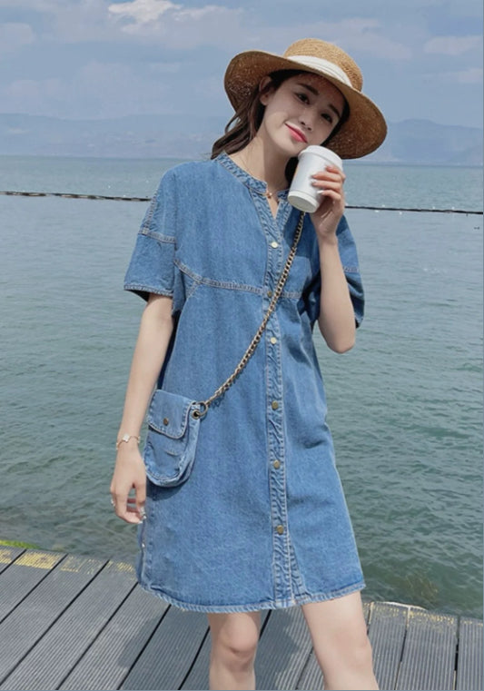 藍色牛仔裙
