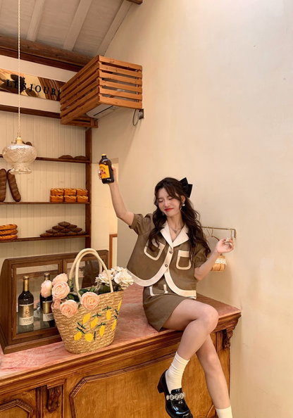 [Coffee-colored temperament small fragrance set]