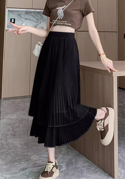 Tencel pleated skirt