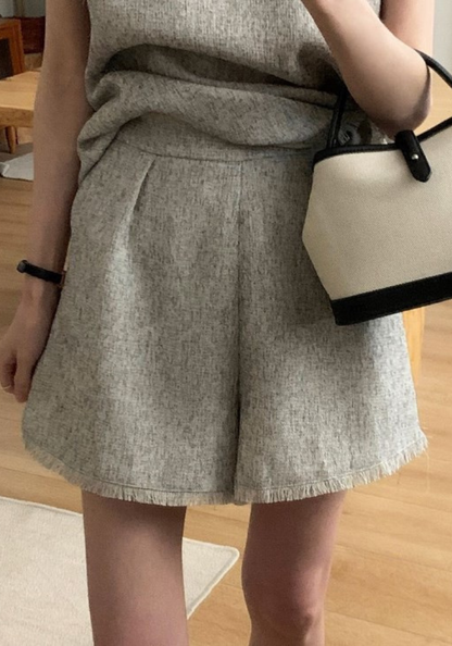 [Xiaoxiangfeng gray cotton and linen suit]