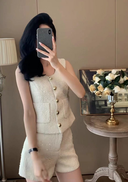 Xiaoxiangfeng braided sleeveless + shorts set