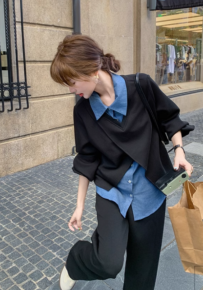 fake two piece shirt suit