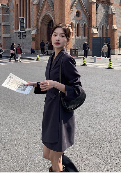 High-end black suit skirt