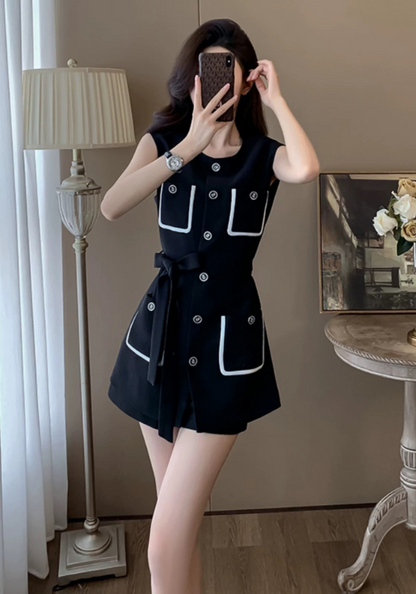 Black vest suit