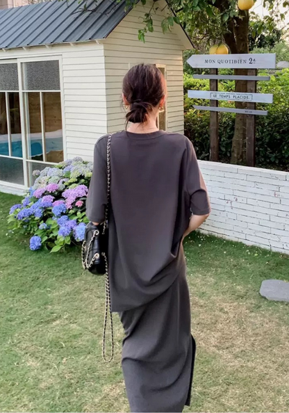 Dark gray simple suit