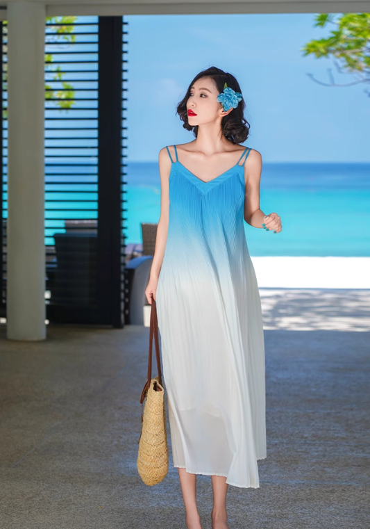 Resort style long wave skirt