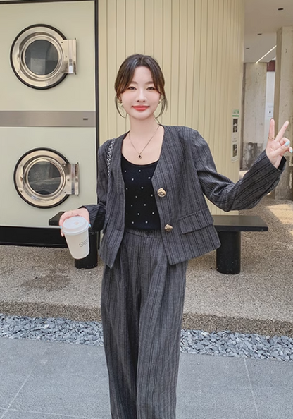 striped suit