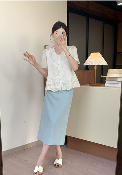 刺繡蕾絲衫