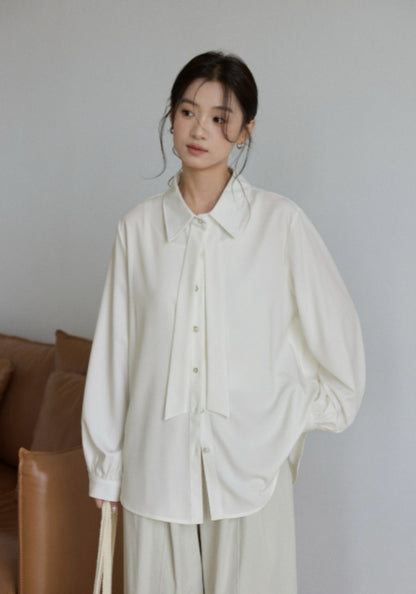 飄帶天絲襯衫