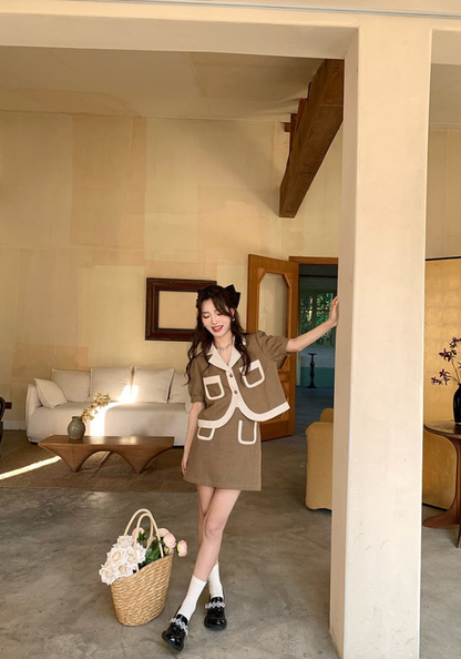 [Coffee-colored temperament small fragrance set]