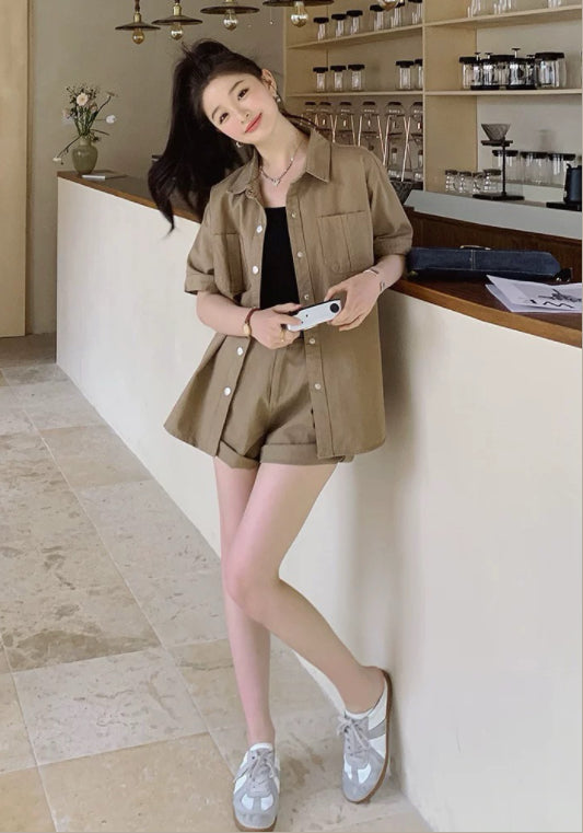 卡其工裝套裝