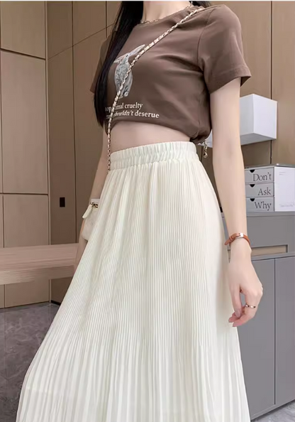 Tencel pleated skirt