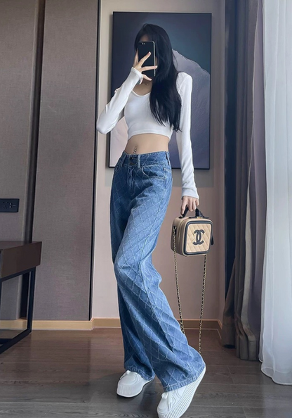 格紋牛仔褲