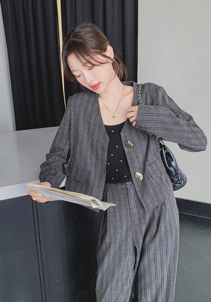 striped suit