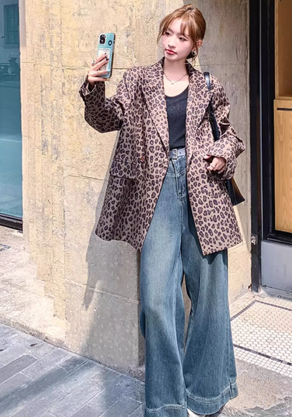 豹紋西裝外套