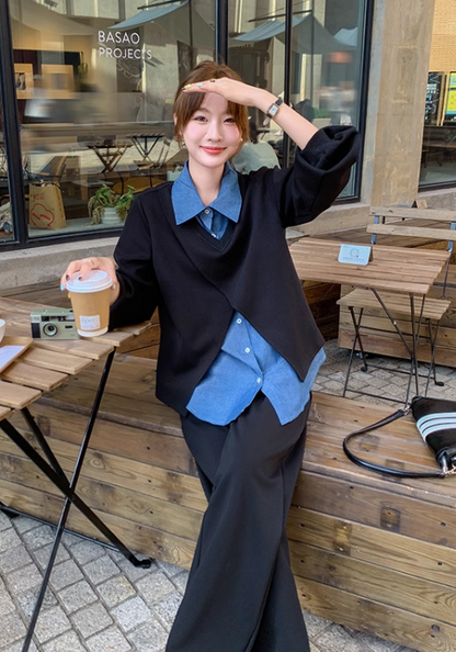 fake two piece shirt suit