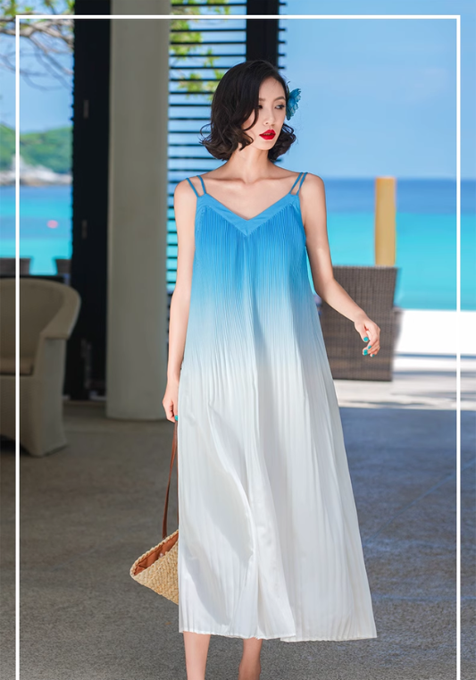 Resort style long wave skirt