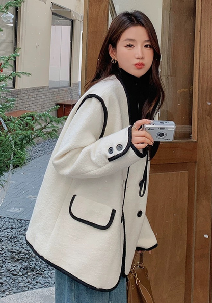 Xiaoxiangfeng black edge wool jacket