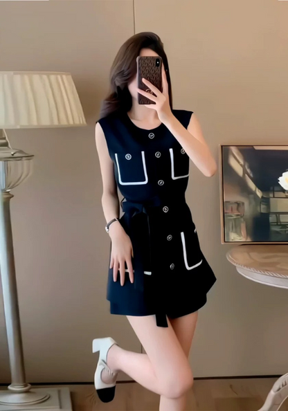Black vest suit