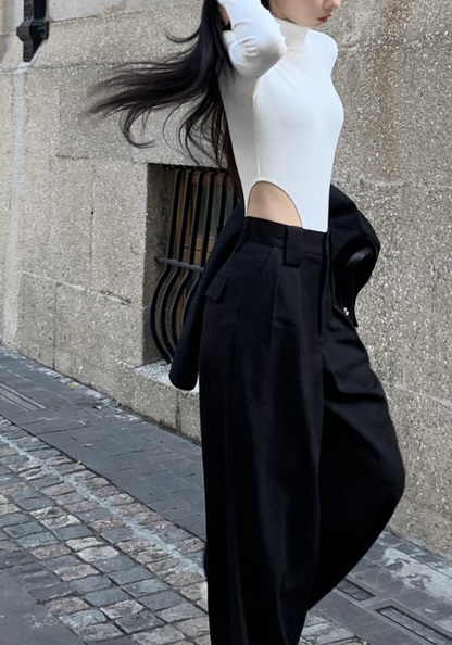 Premium black long sleeve suit