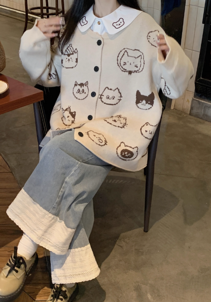 kitten sweater cardigan