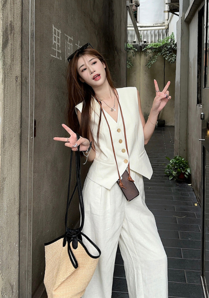 V-neck vest set