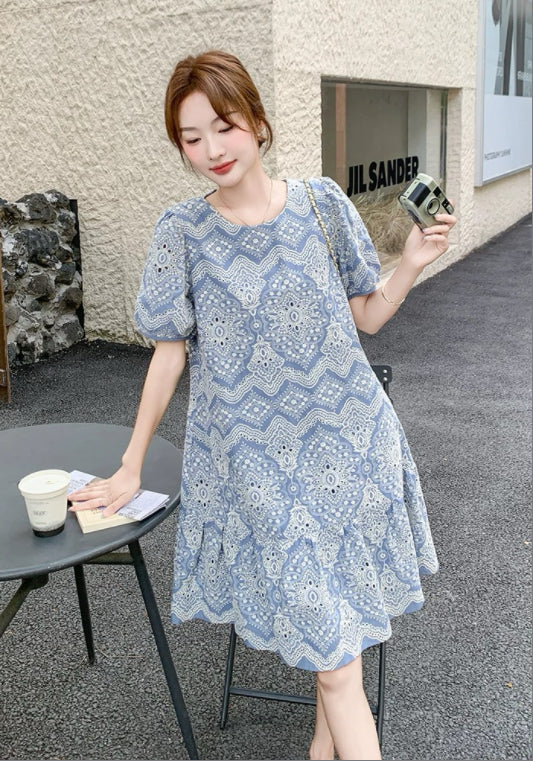 藍色蕾絲裙